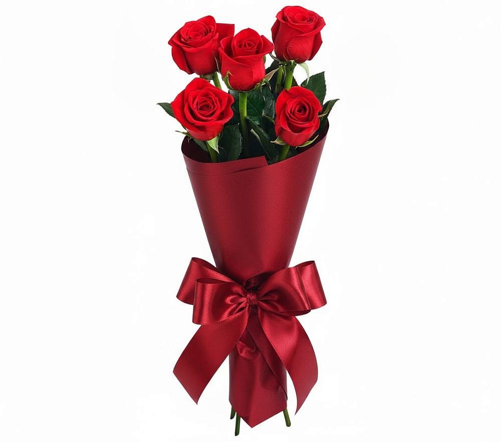 Букет 5 Красных роз Эдлесс Лав в Гофицком
