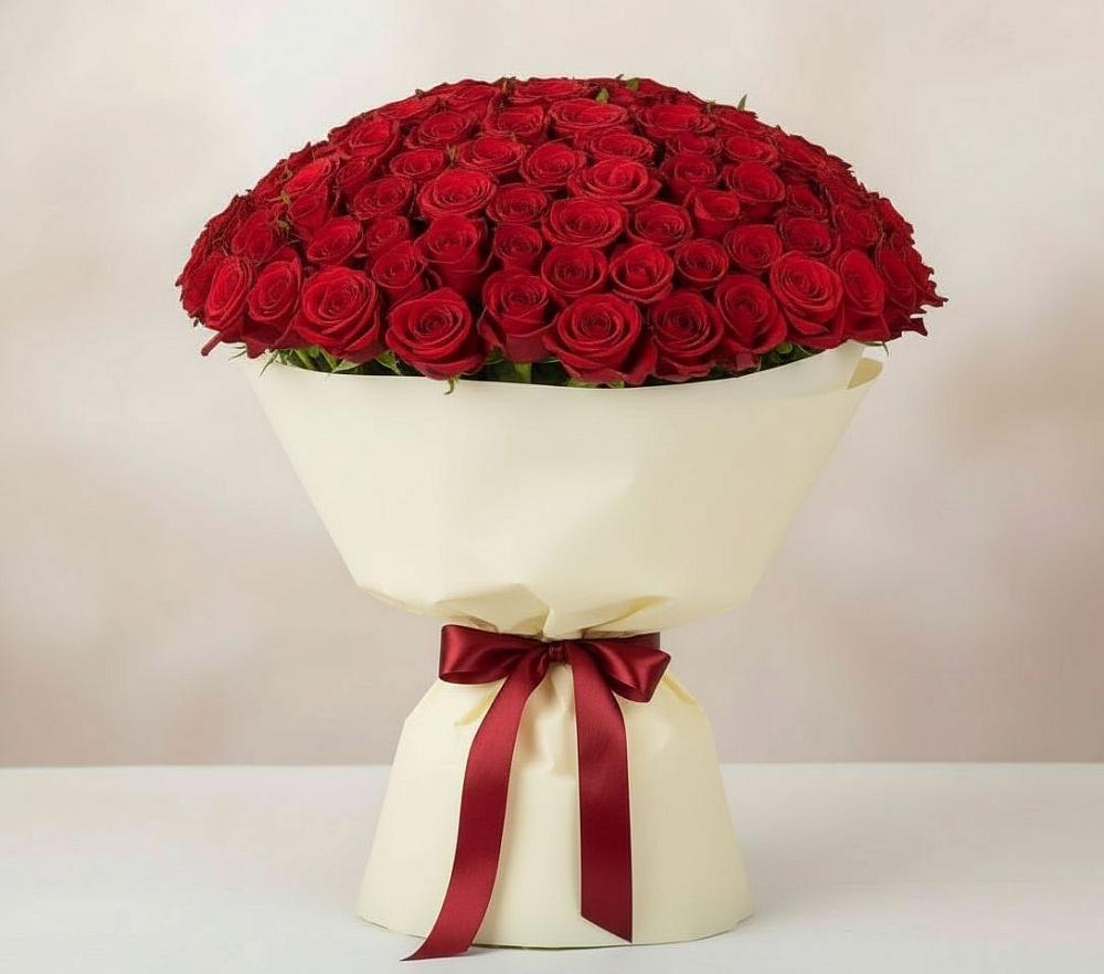 Букет 101 Красная роза Милано в Гофицком