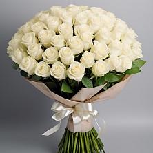 Букет 101 беля роза Белоснежка в Гофицком