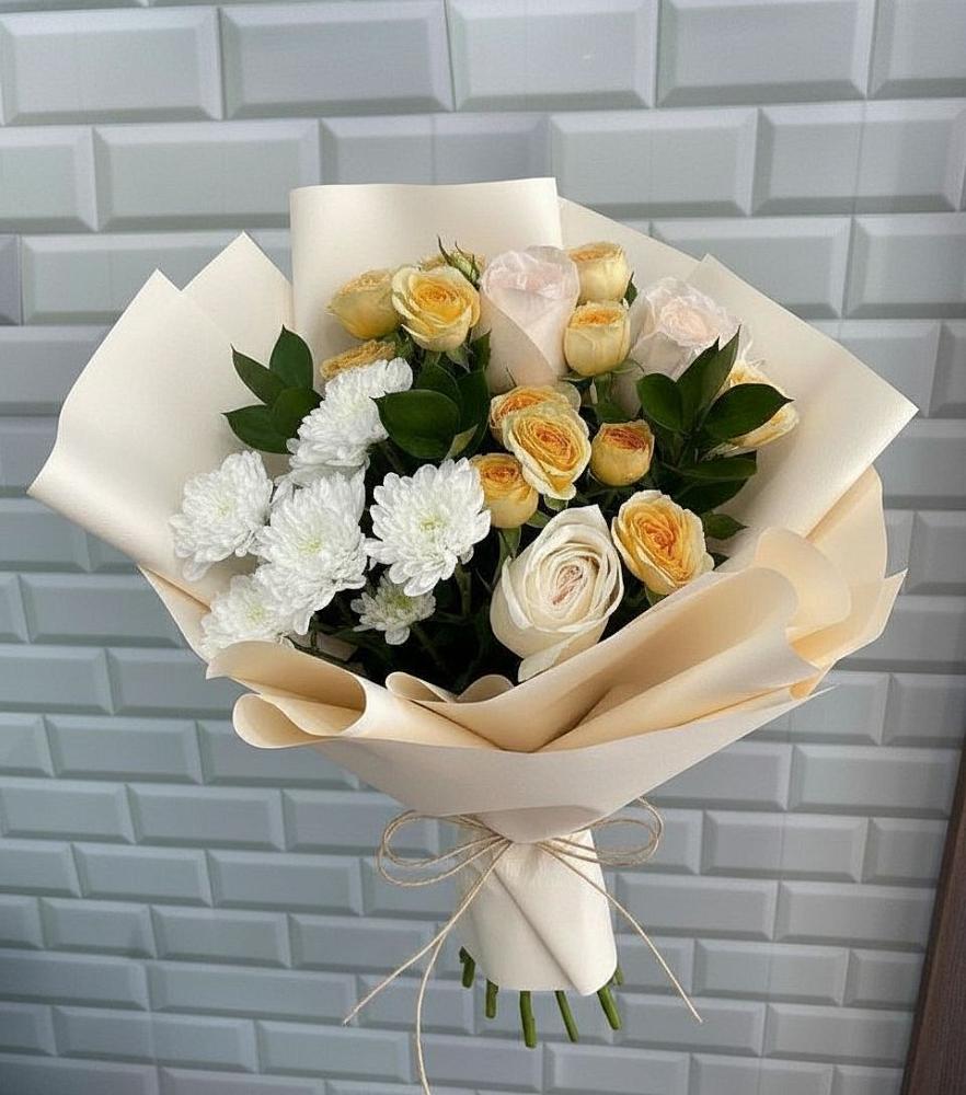 Букет цветов из: Розы и Хризантемы в Гофицком